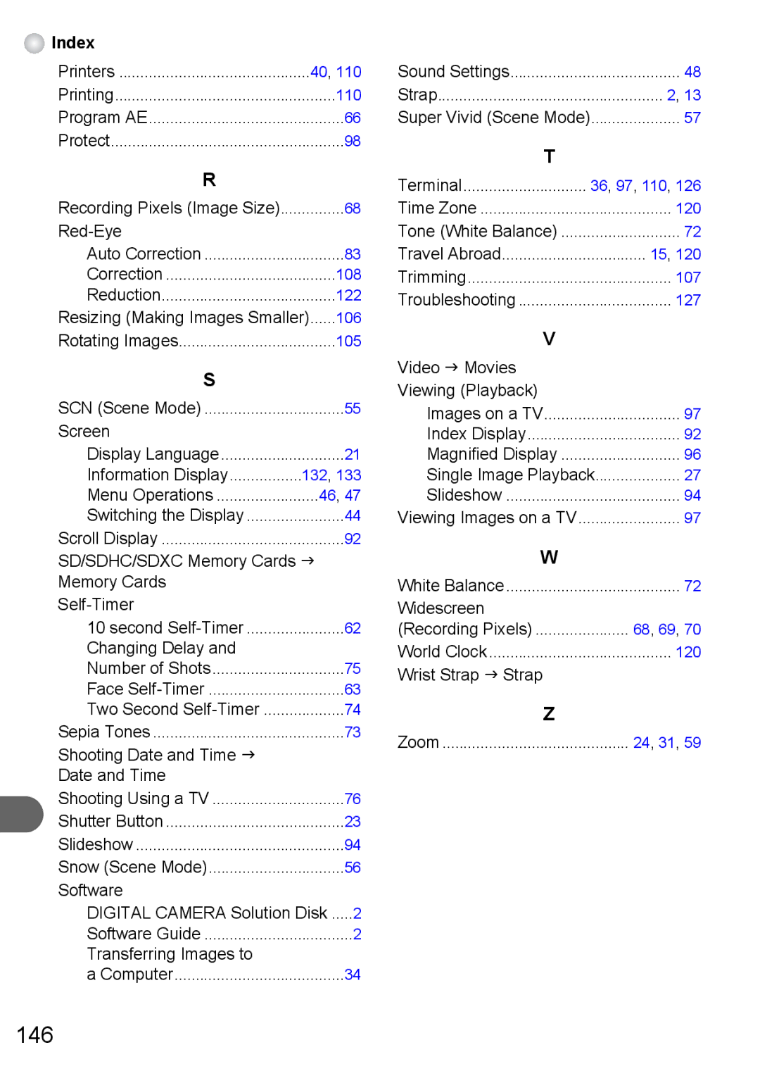 Canon A3150 IS, A3000 IS, A3100 IS manual 146 