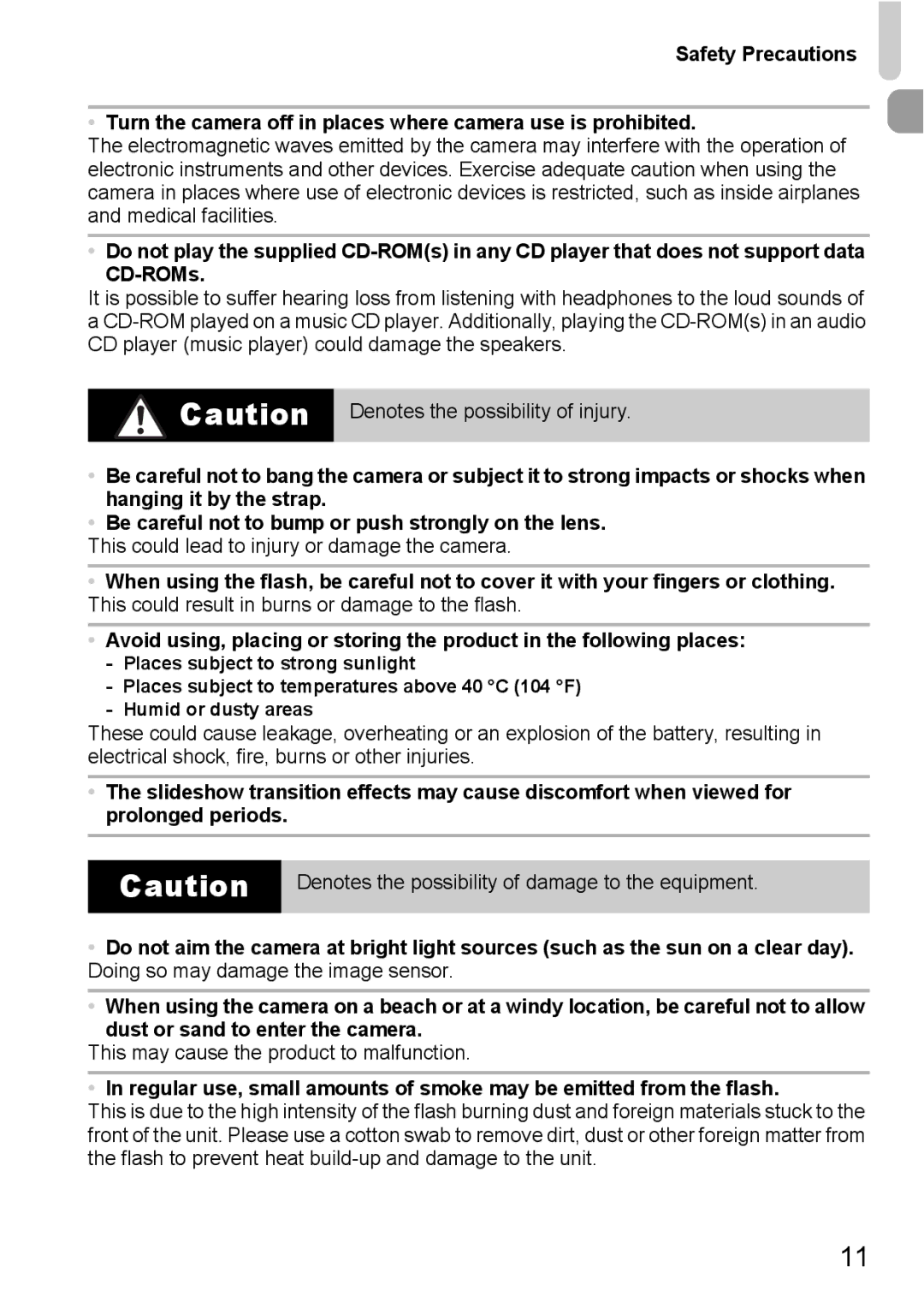 Canon A2200 IS, A3350 IS manual This could lead to injury or damage the camera 