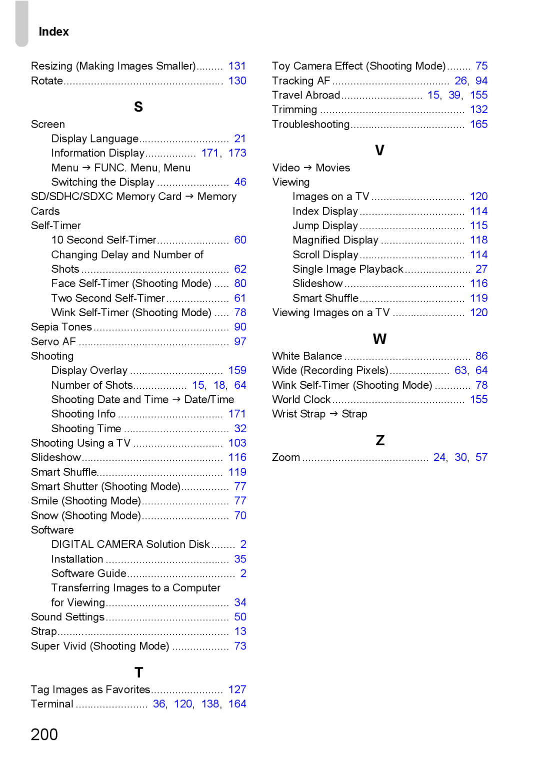 Canon A3350 IS, A2200 IS manual Index 