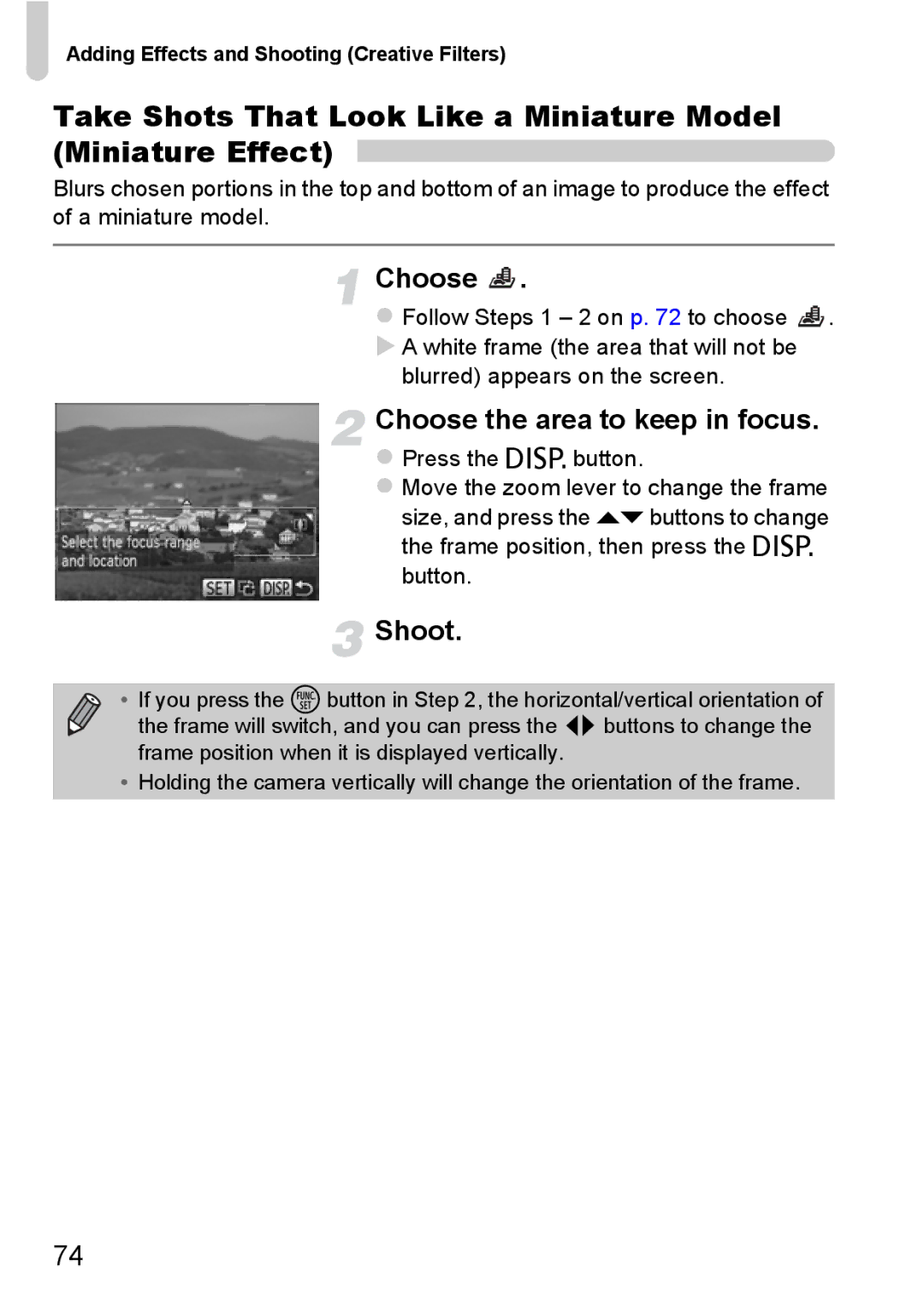 Canon A3350 IS, A2200 IS manual Choose the area to keep in focus, Blurred appears on the screen 