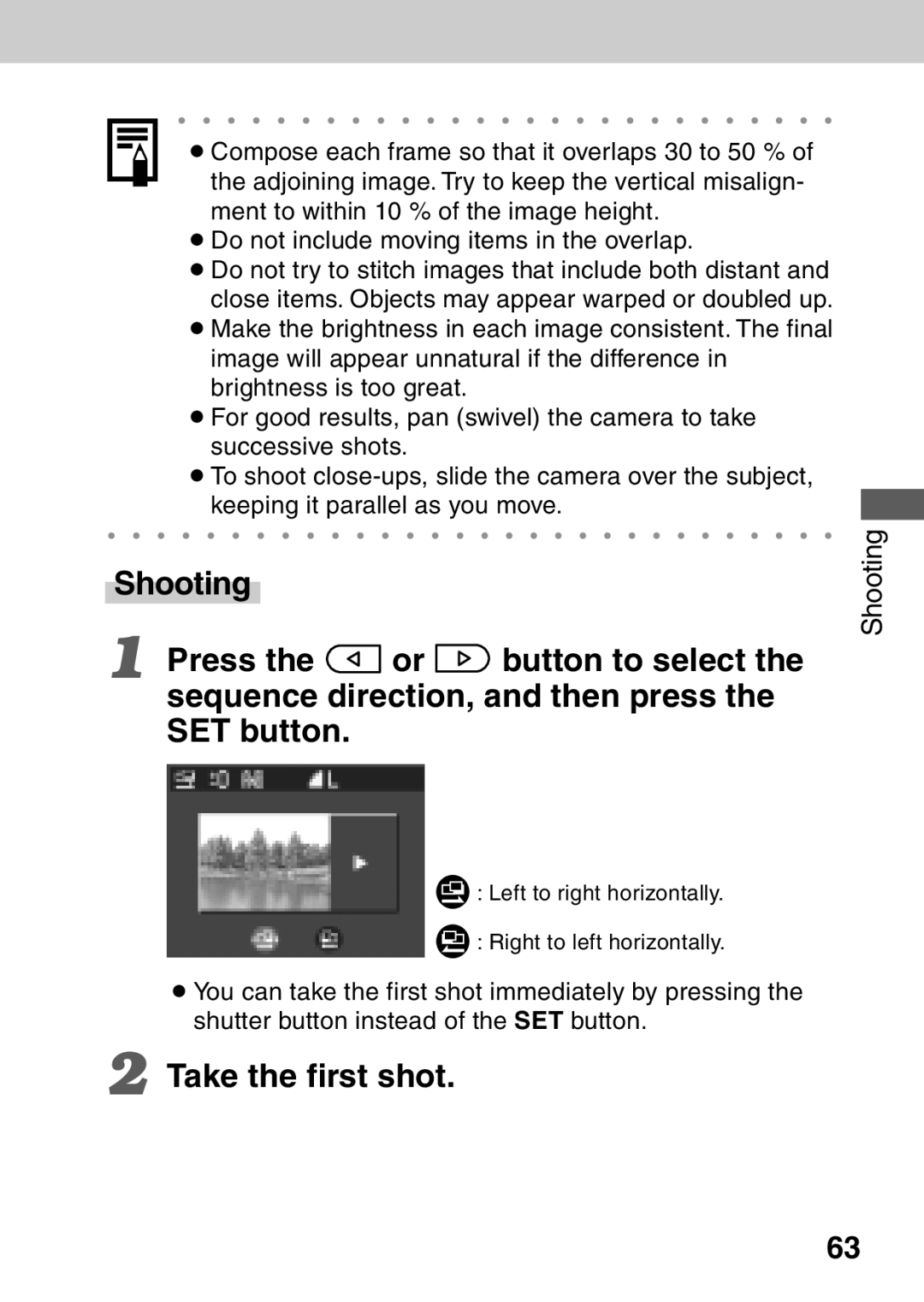 Canon A40 quick start Take the first shot 