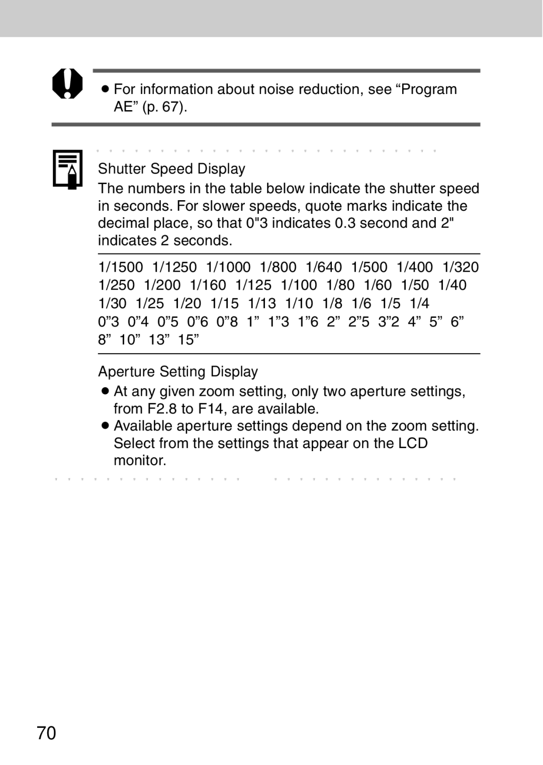 Canon A40 quick start Shutter Speed Display, Aperture Setting Display 