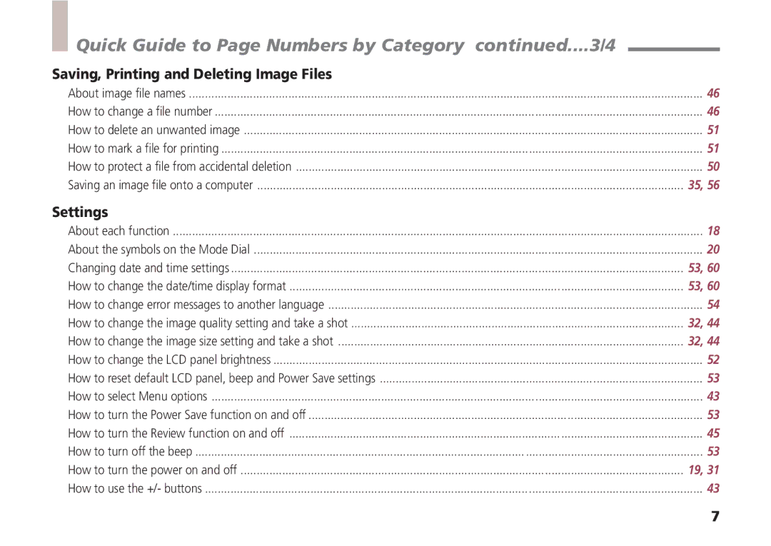 Canon A5 quick start Saving, Printing and Deleting Image Files 