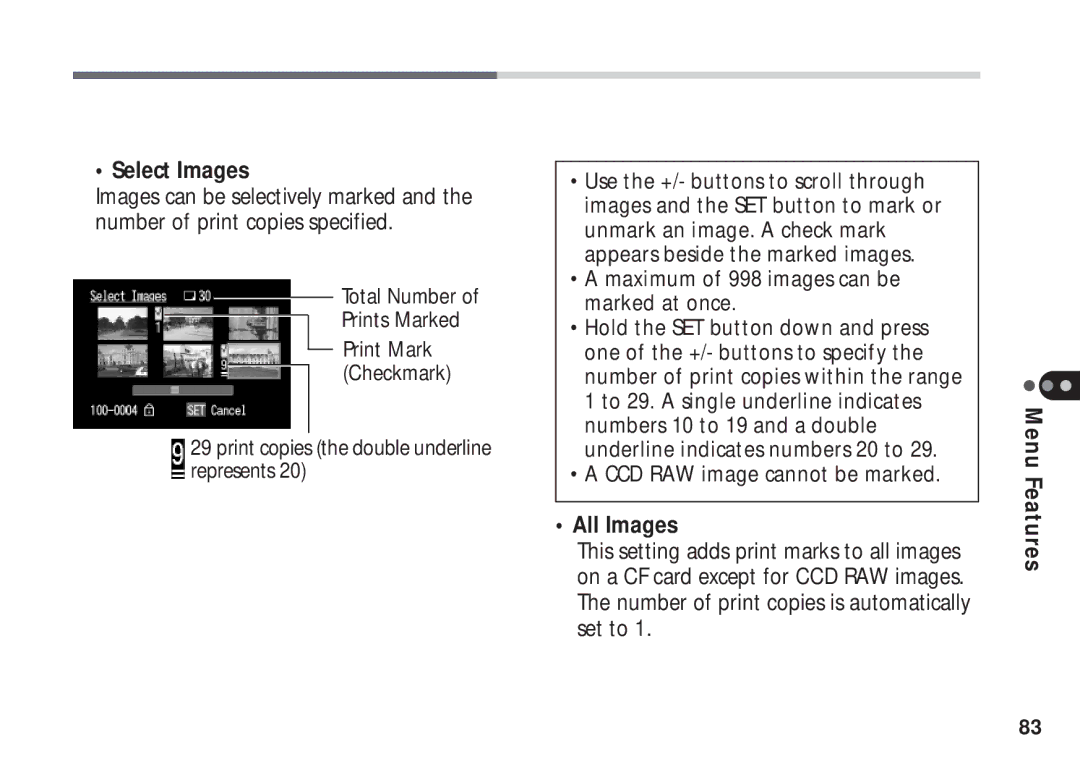 Canon A50 manual Select Images, All Images 