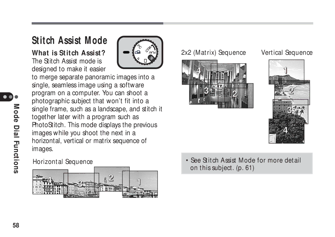 Canon A50 manual Stitch Assist Mode 