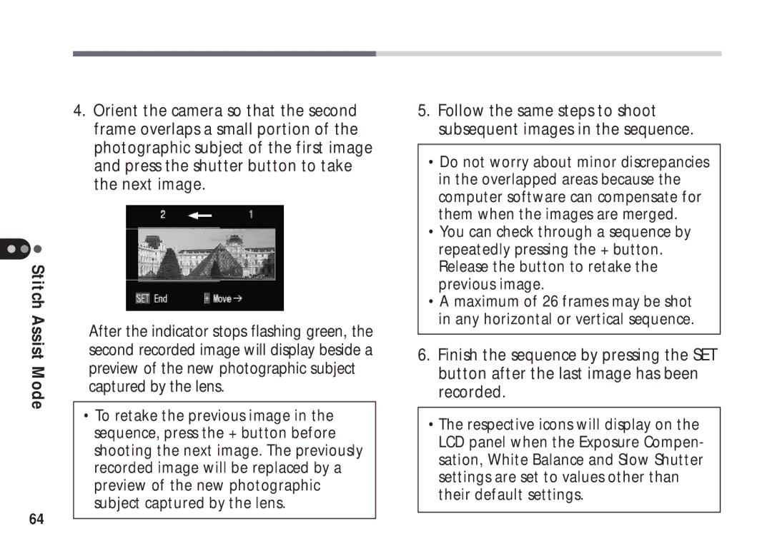 Canon A50 manual Stitch Assist Mode 