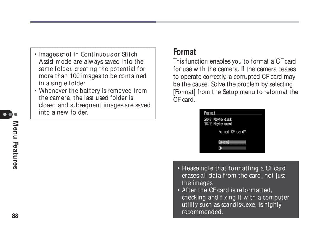 Canon A50 manual Format 