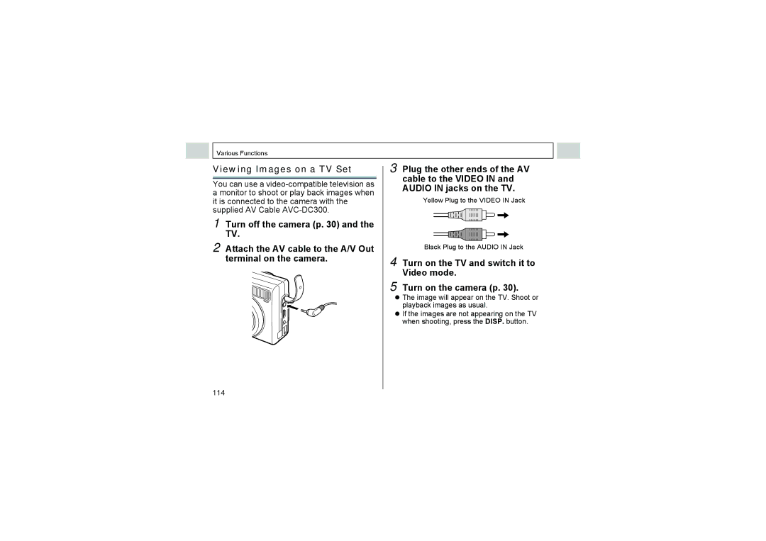 Canon A520, A510 manual Viewing Images on a TV Set, 114 