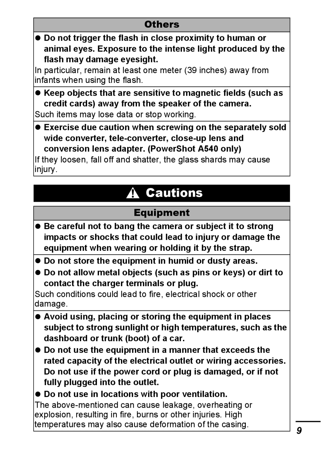 Canon A540 appendix Others 