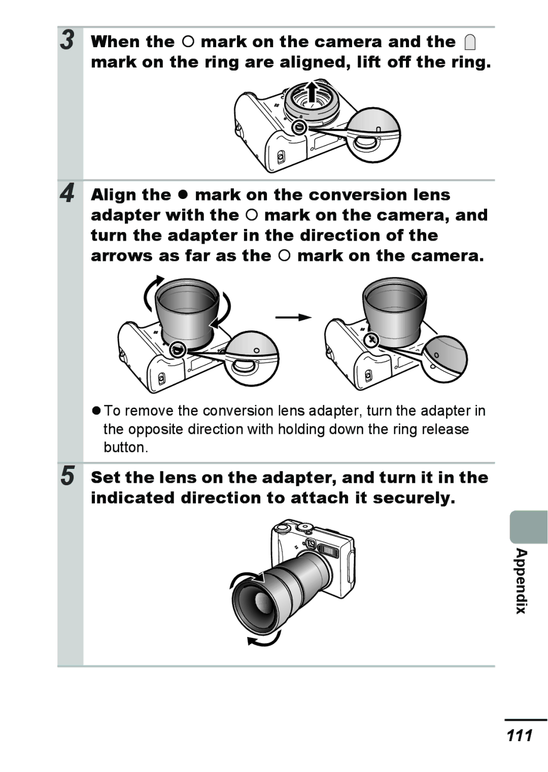 Canon A540 appendix 111 