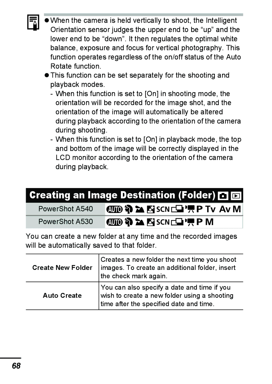 Canon A540 appendix Creating an Image Destination Folder 