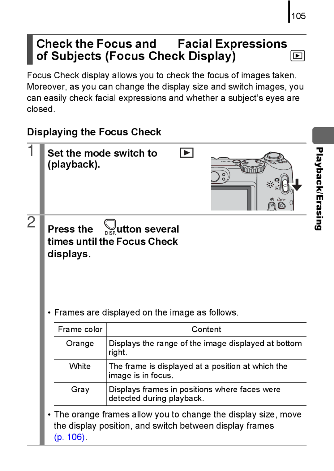 Canon A580 manual 105, Frames are displayed on the image as follows 