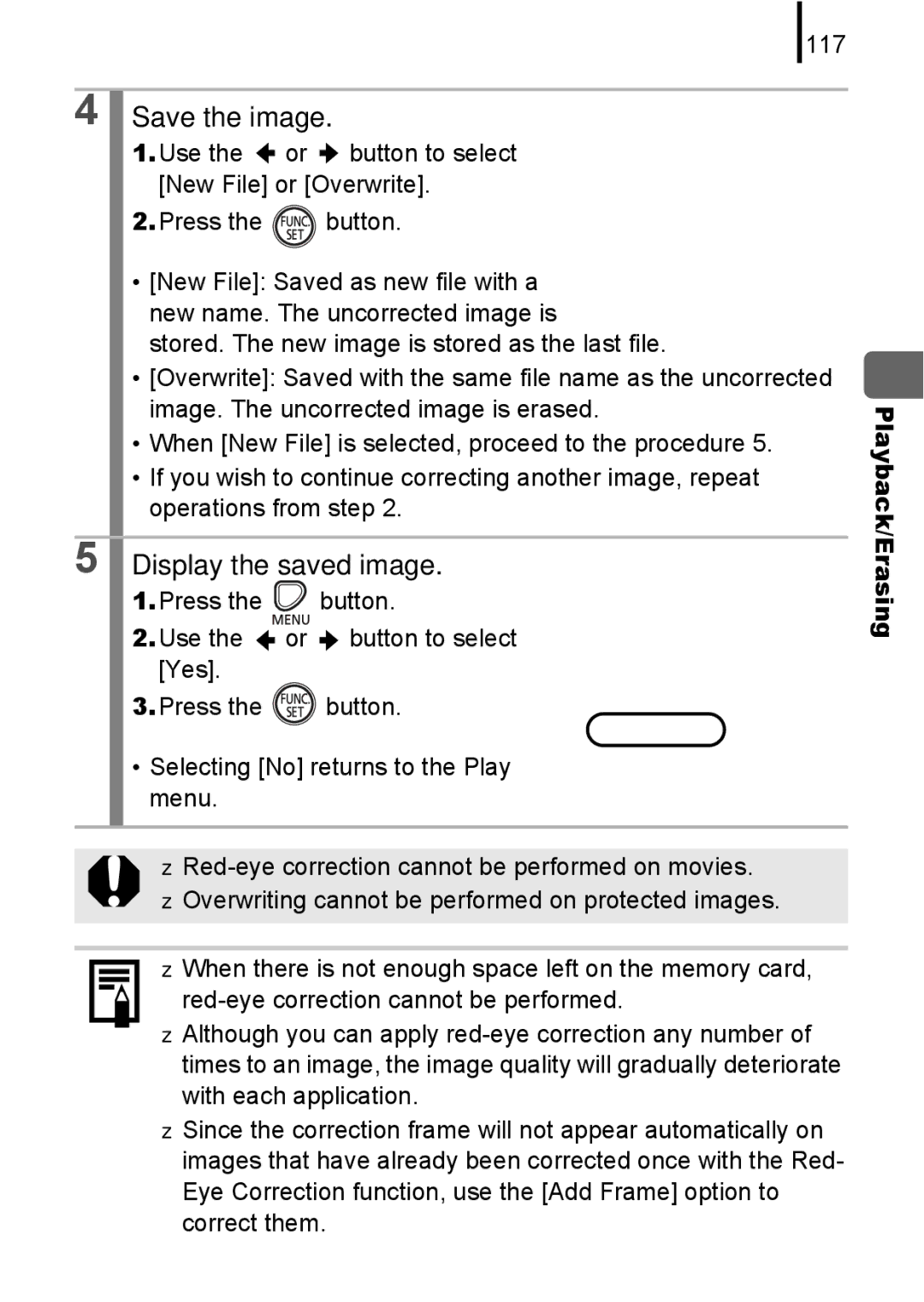 Canon A580 manual Save the image, Display the saved image, 117 