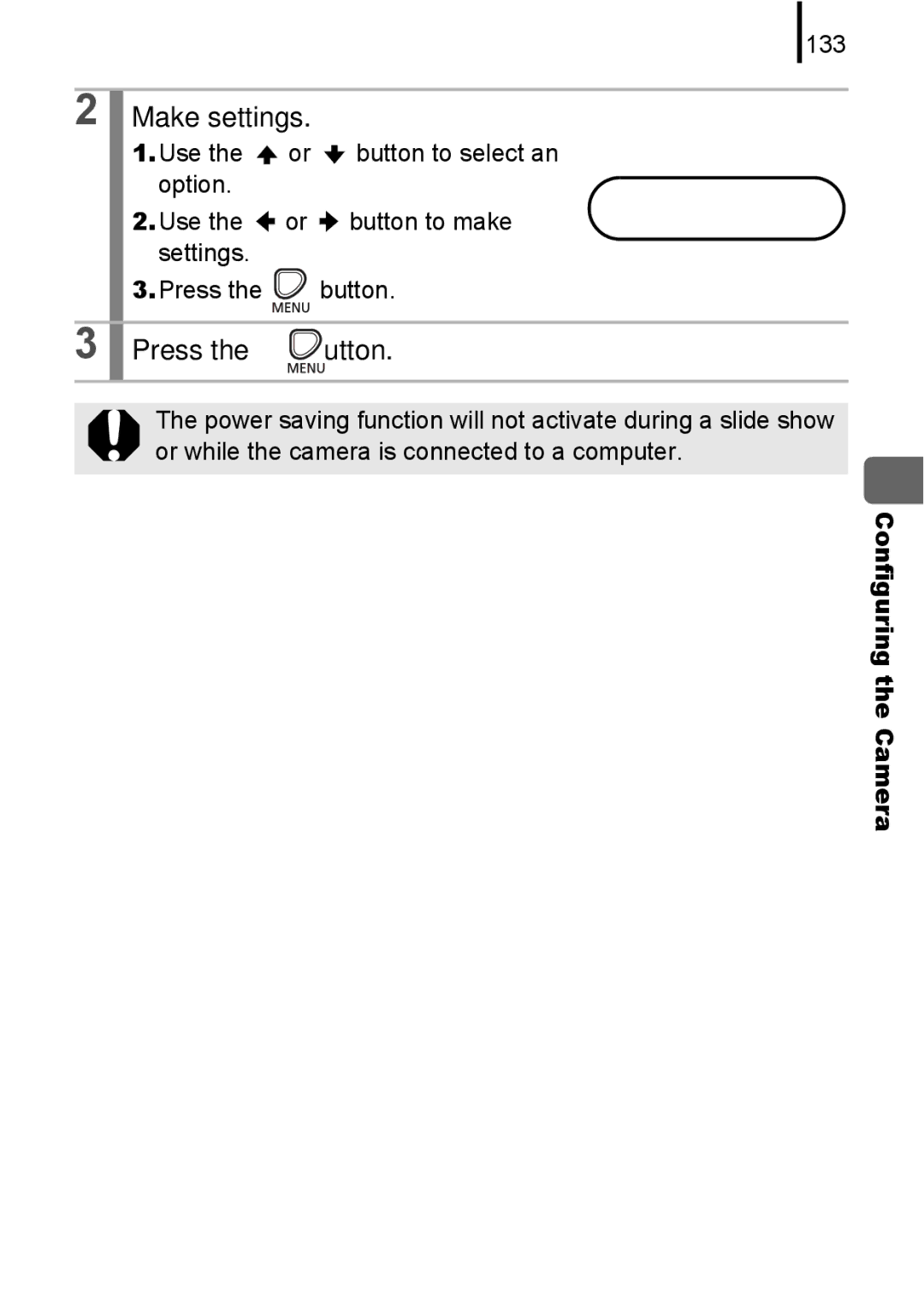 Canon A580 manual 133, Configuring the Camera 