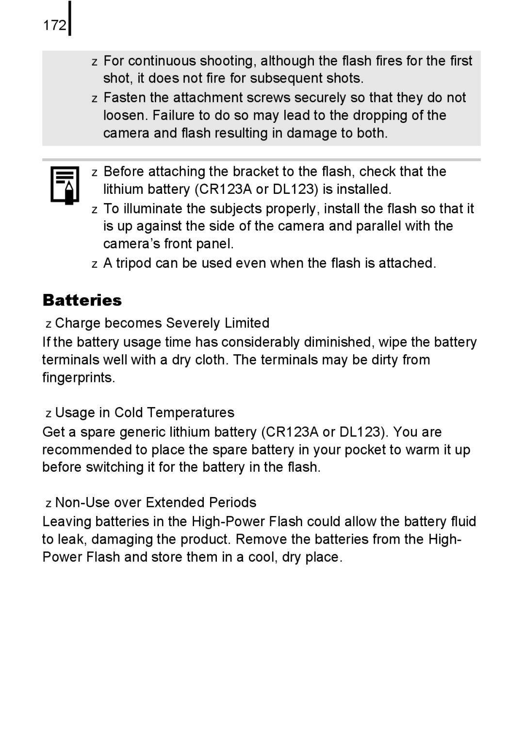 Canon A580 manual Batteries 