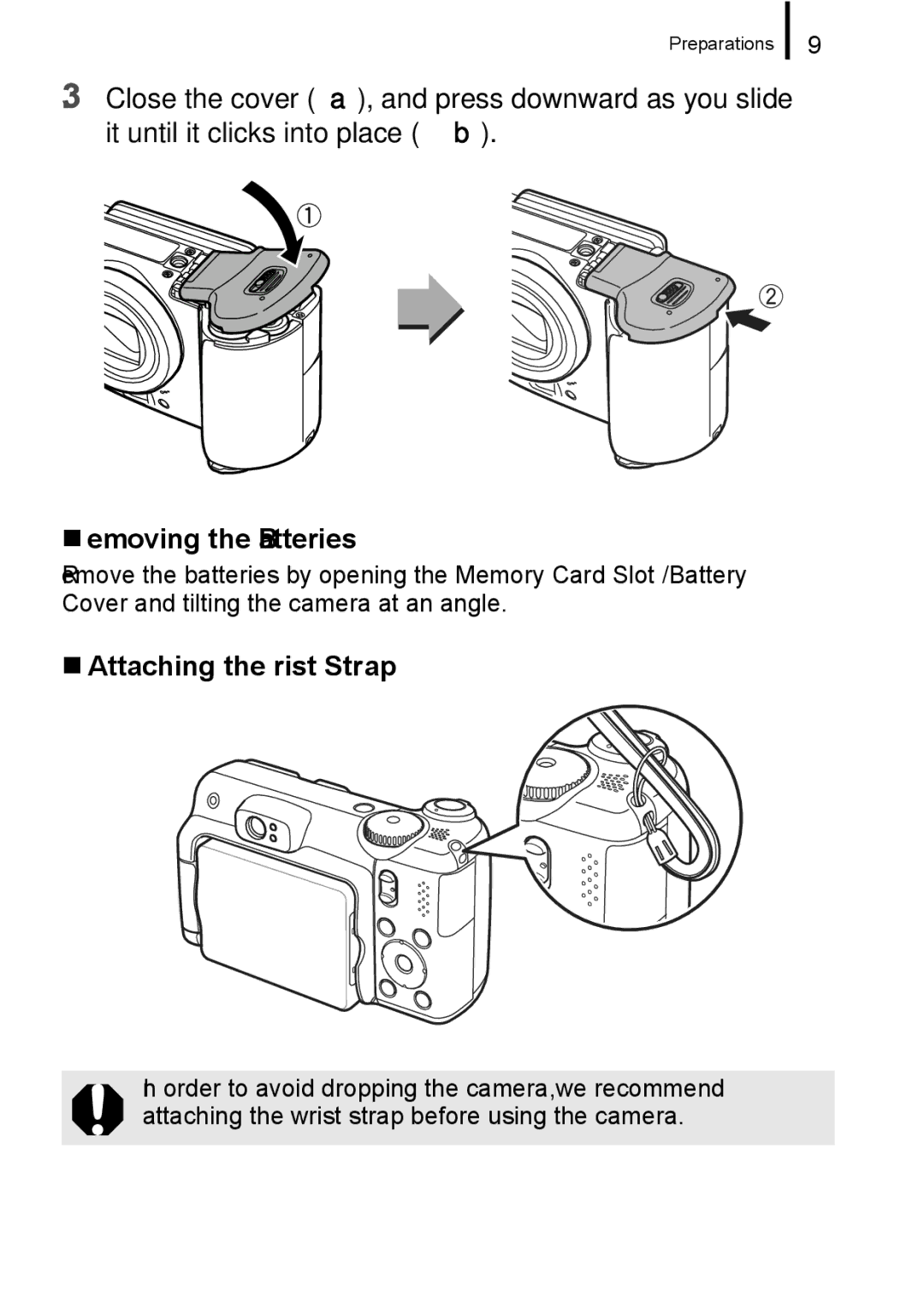 Canon A650 IS appendix „ Attaching the Wrist Strap 