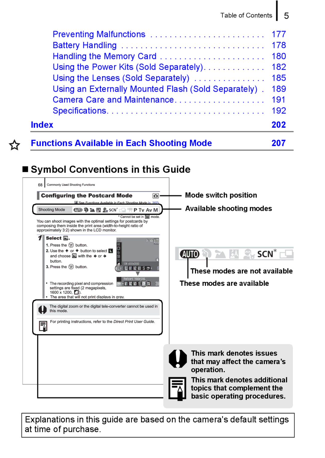 Canon A650 IS appendix „ Symbol Conventions in this Guide 