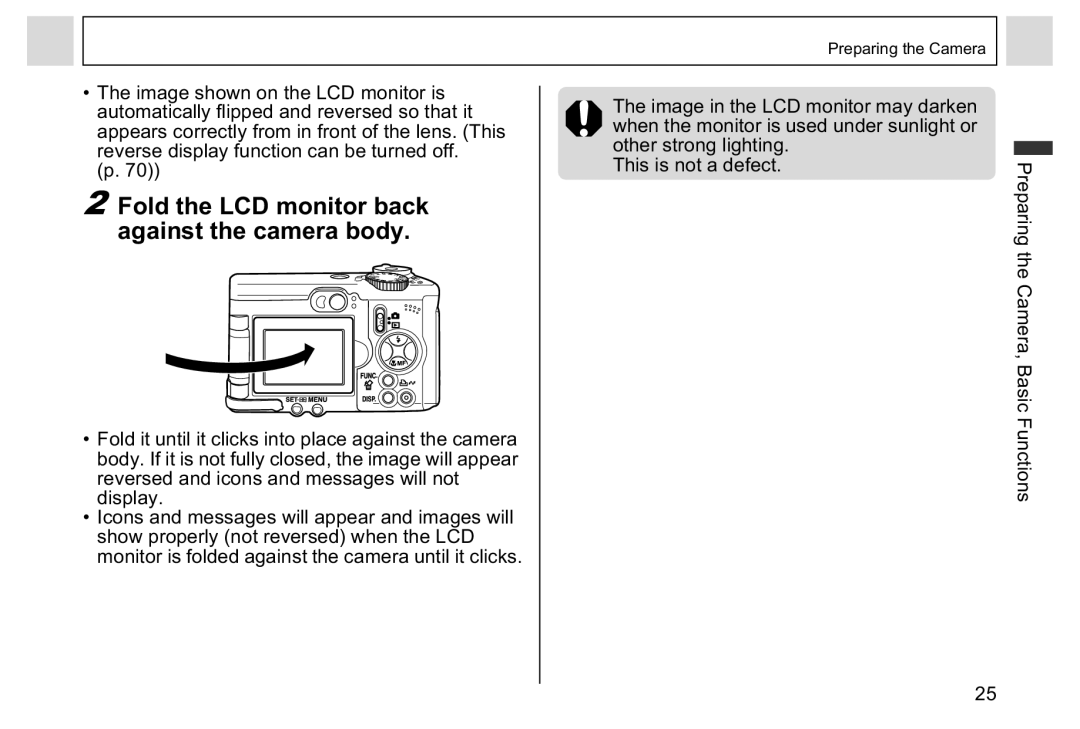 Canon A95 manual Fold the LCD monitor back against the camera body 