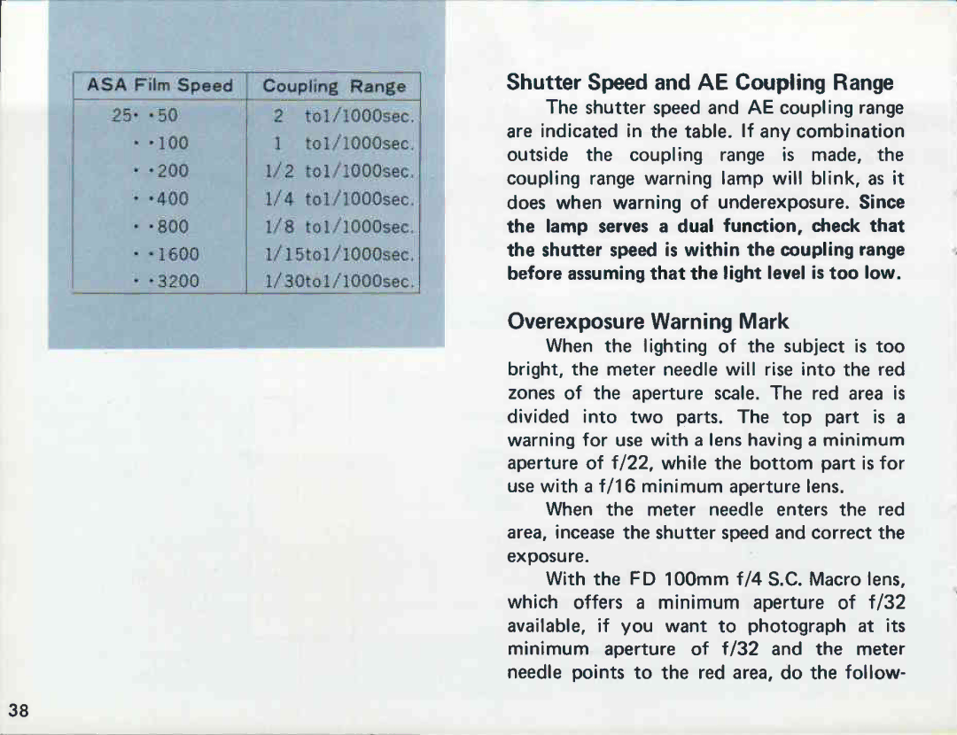 Canon AE-1 manual 