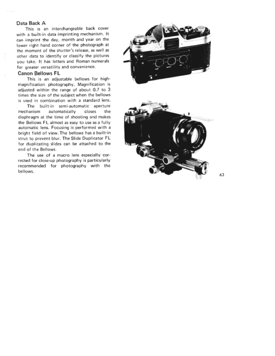 Canon AE-1 specifications 