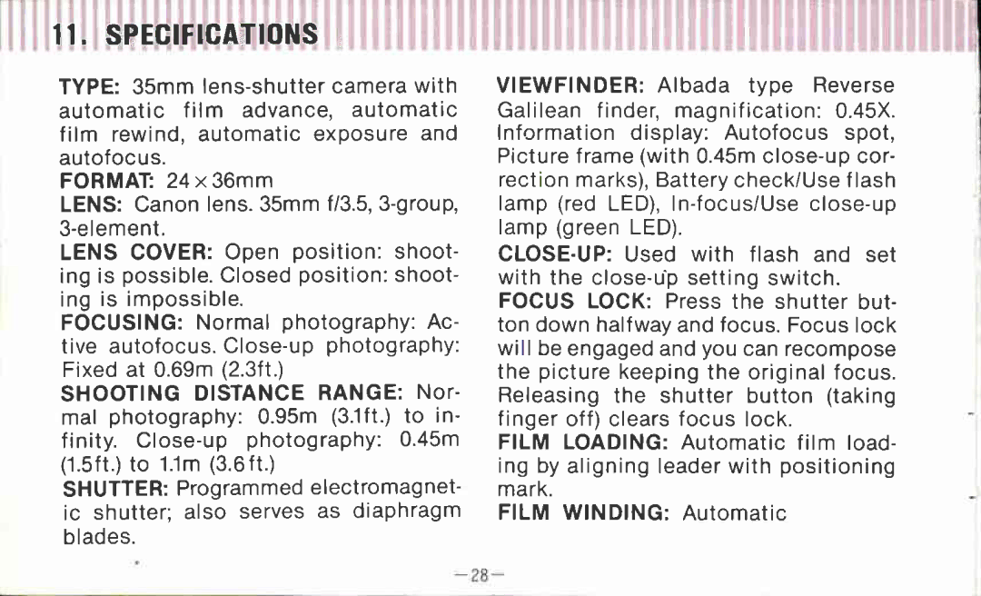 Canon AF 35 J manual 