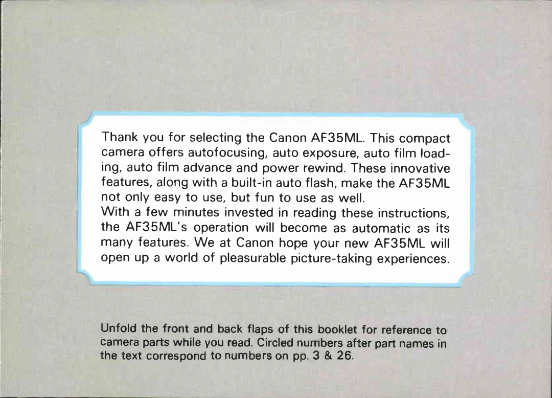 Canon AF 35 ML manual 