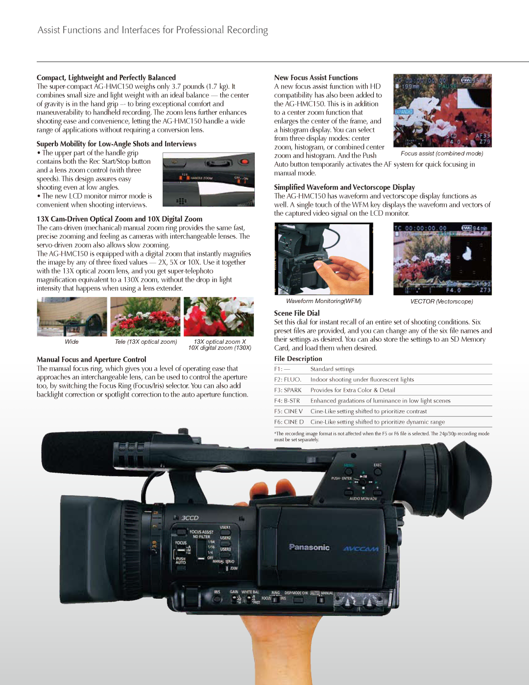 Canon AG-HMC150 manual Compact, Lightweight and Perfectly Balanced, Superb Mobility for Low-Angle Shots and Interviews 