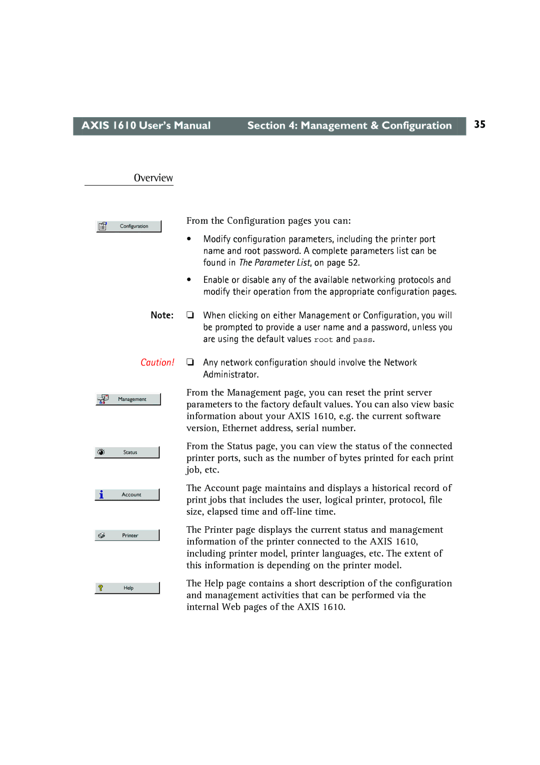 Canon AXIS 1610 user manual Overview 