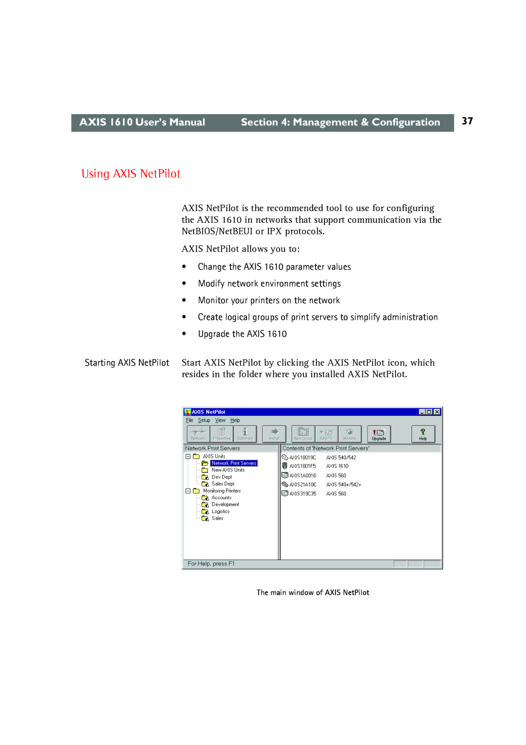 Canon AXIS 1610 user manual Using Axis NetPilot 