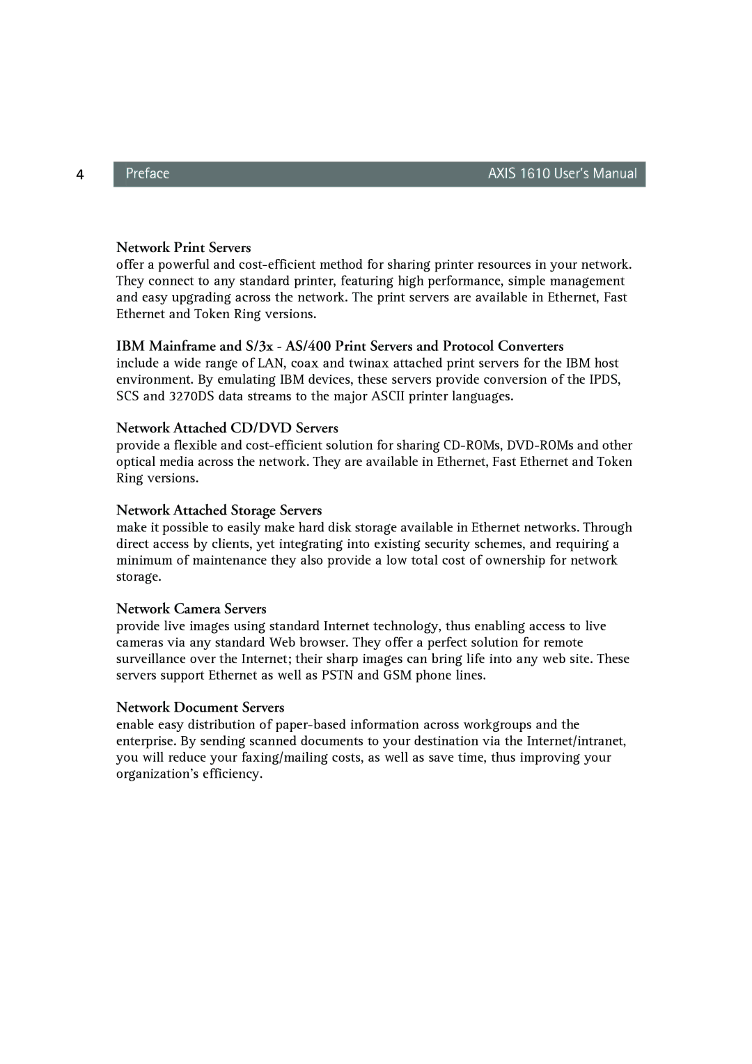 Canon AXIS 1610 user manual Preface 