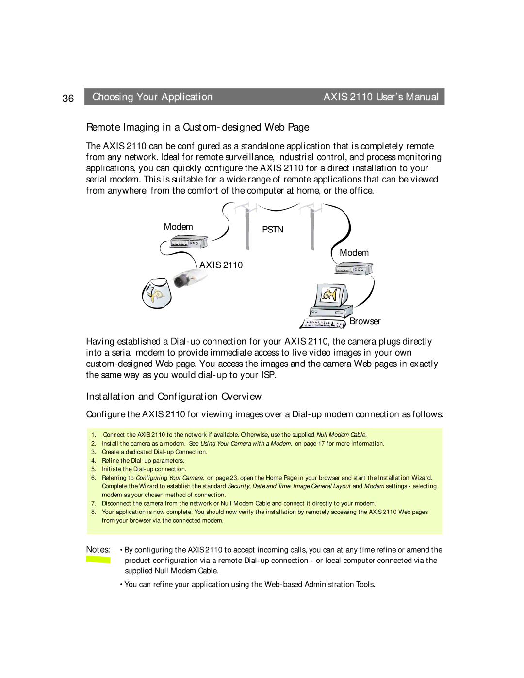 Canon AXIS 2110 manual Remote Imaging in a Custom-designed Web, Installation and Configuration Overview 