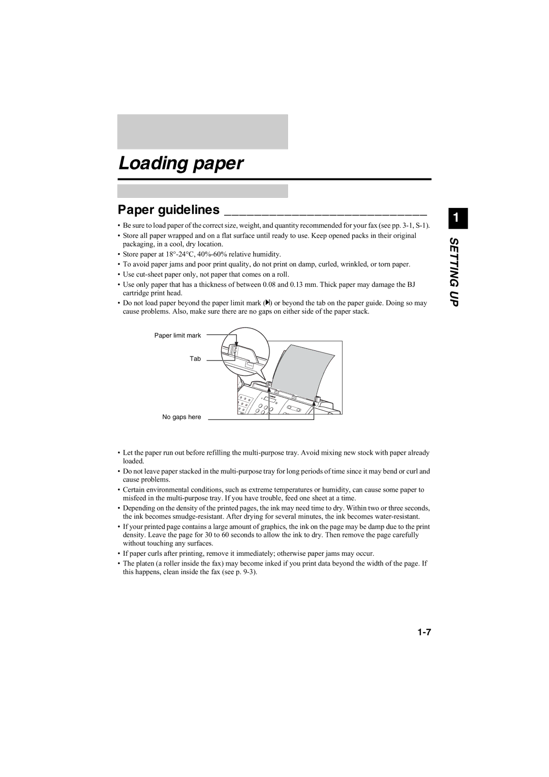 Canon B140, B120, B115 manual Loading paper, Paper guidelines 