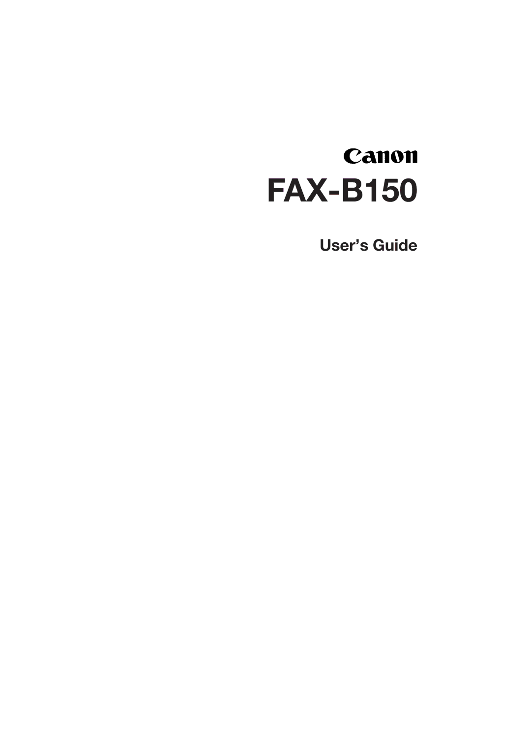 Canon manual FAX-B150 