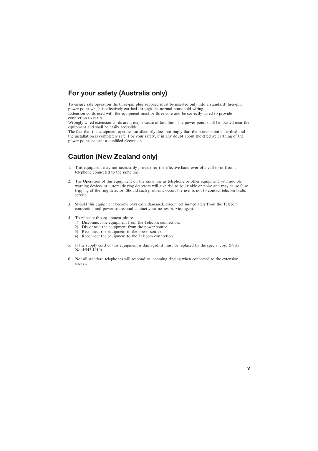 Canon B150 manual For your safety Australia only 