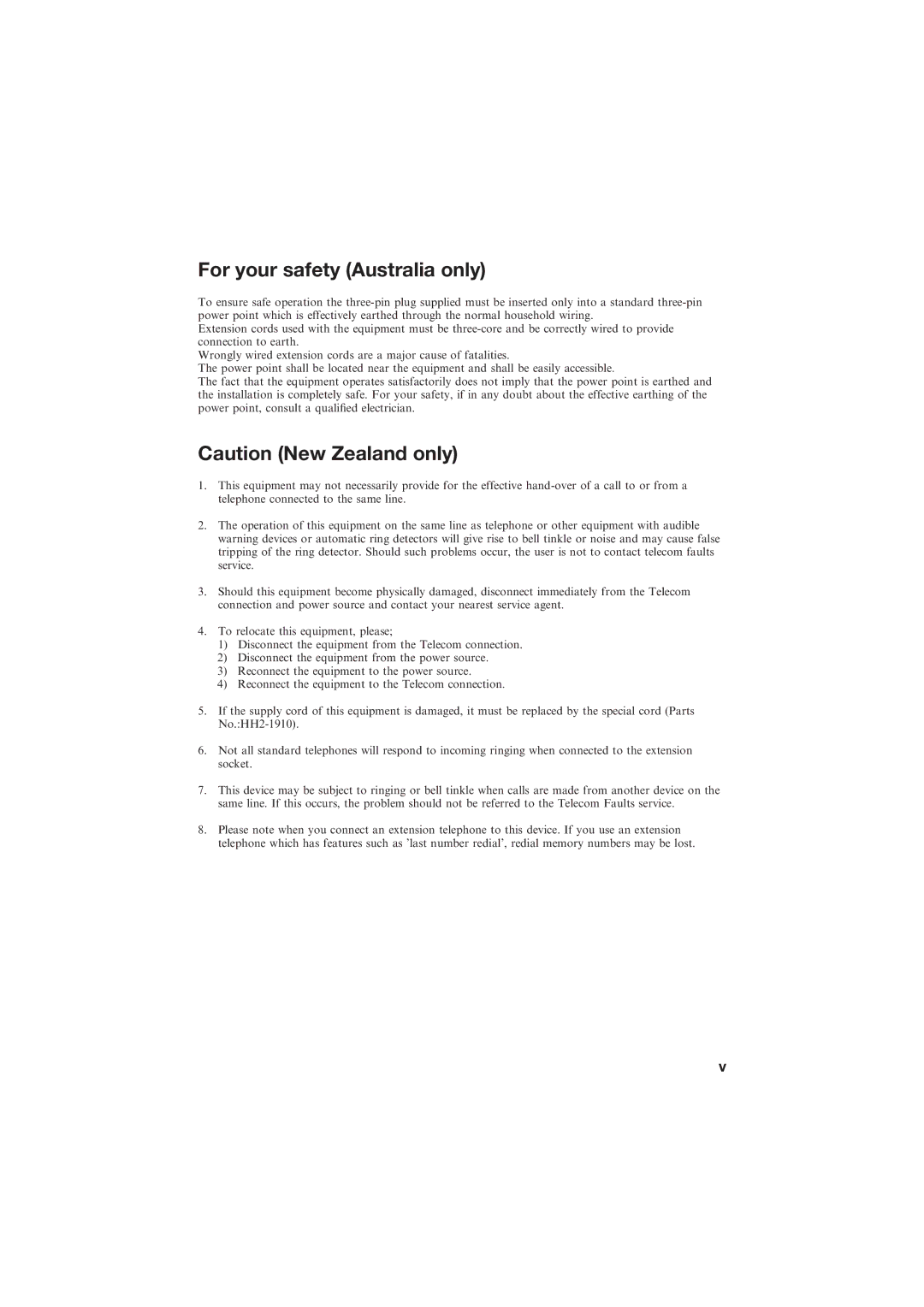 Canon B155 manual For your safety Australia only 