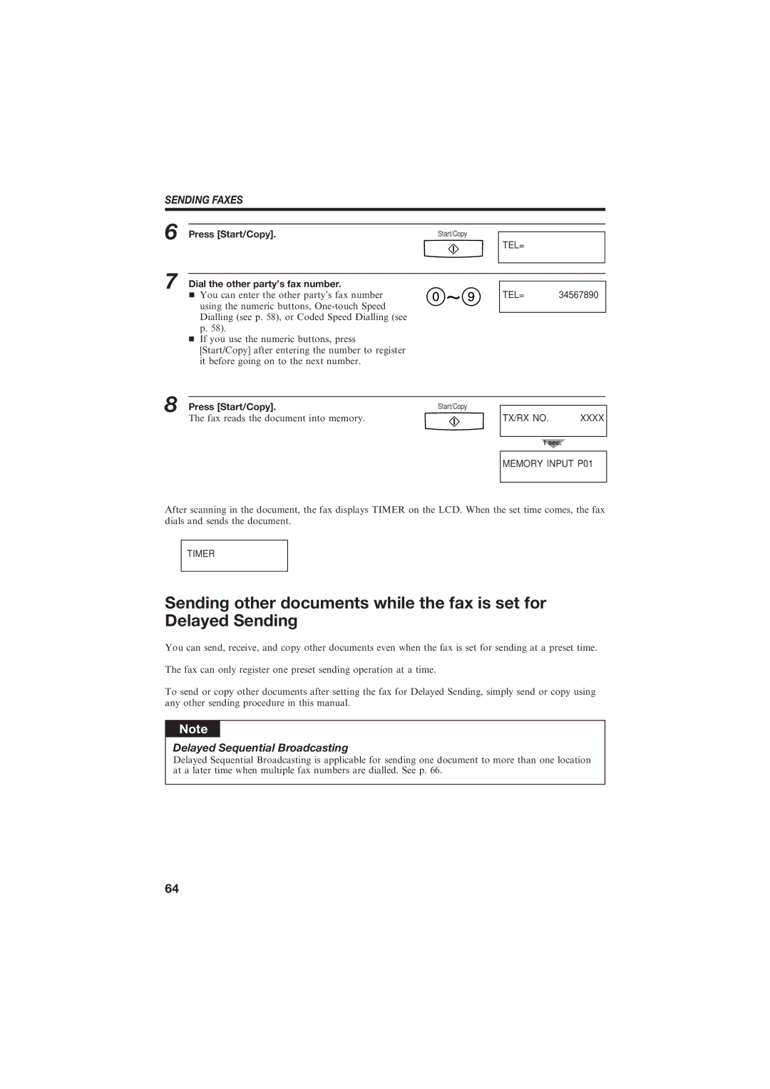 Canon B155 manual Delayed Sequential Broadcasting 