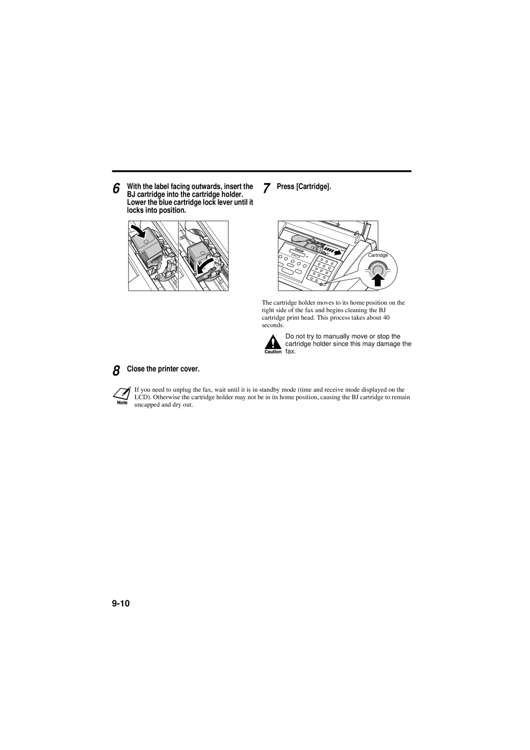 Canon B160, B180C manual With the label facing outwards, insert 