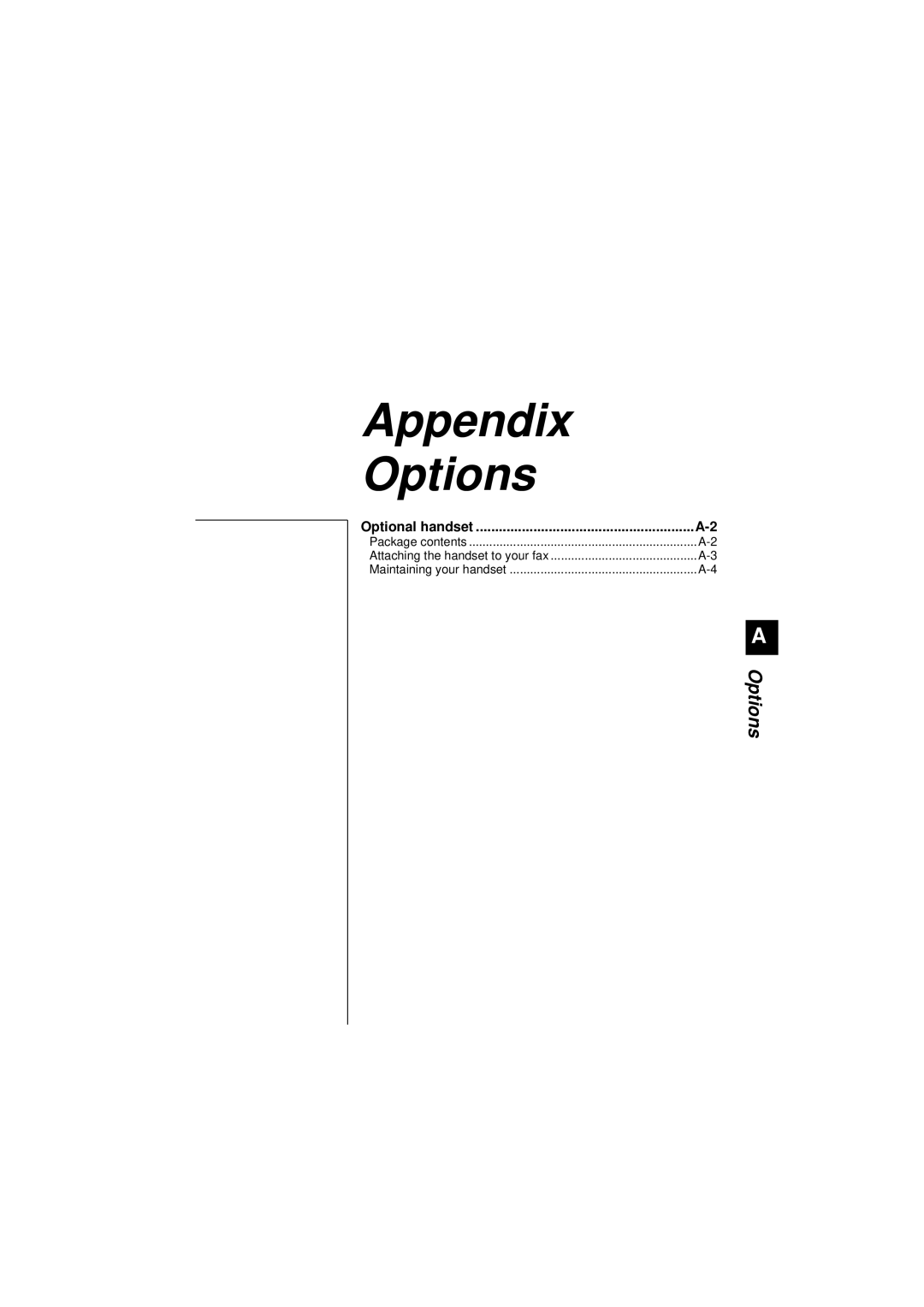 Canon B180C, B160 manual Appendix Options 