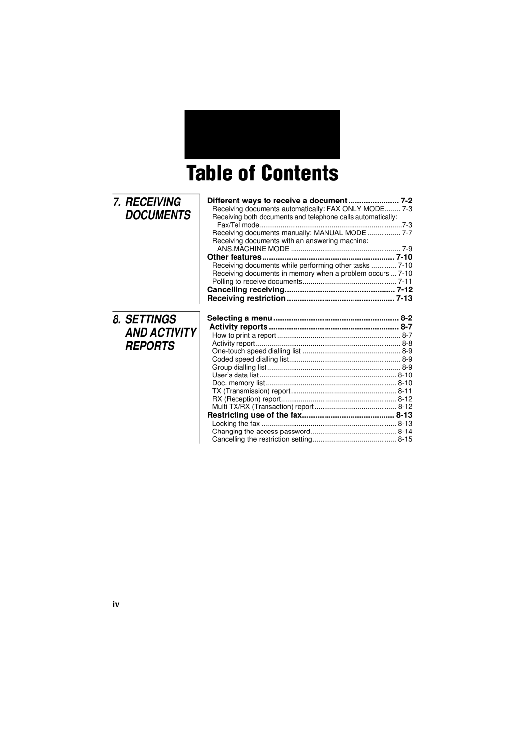 Canon B160, B180C manual Other features, Restricting use of the fax 