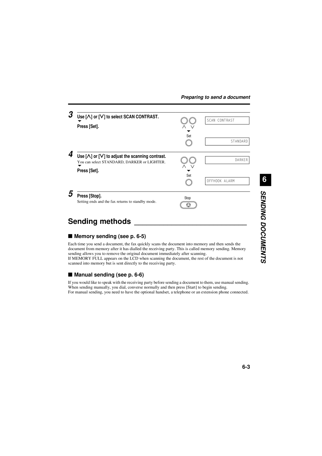 Canon B180C, B160 manual Sending methods, Memory sending see p, Manual sending see p, Preparing to send a document 