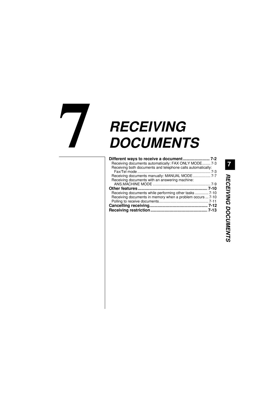 Canon B180C, B160 manual Different ways to receive a document, Cancelling receiving Receiving restriction 