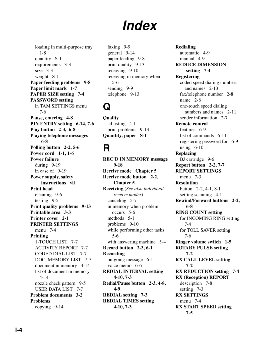 Canon B45 manual Printer Settings 