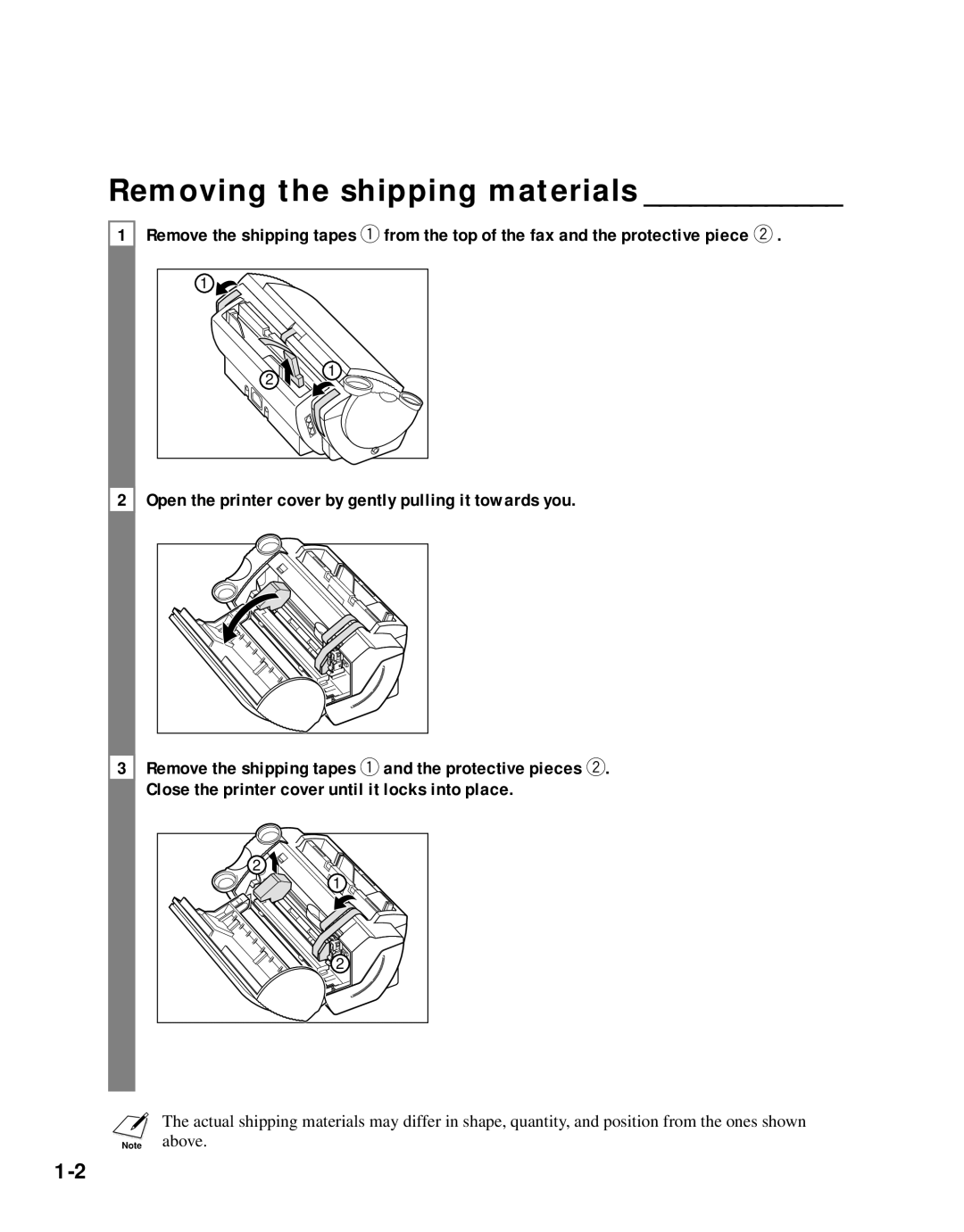 Canon B45 manual Removing the shipping materials 