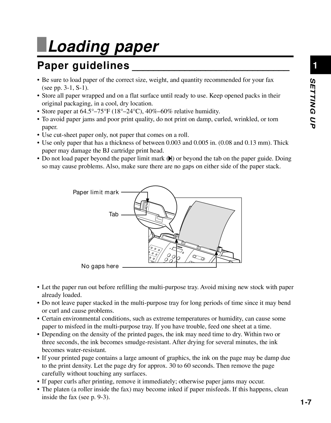Canon B45 manual Loading paper, Paper guidelines 