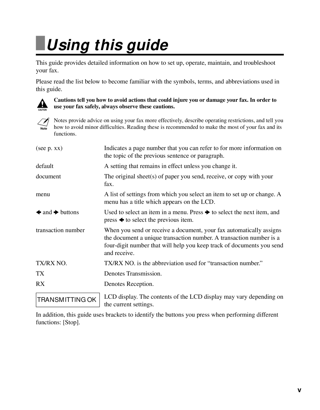 Canon B45 manual Using this guide, Transmitting OK 