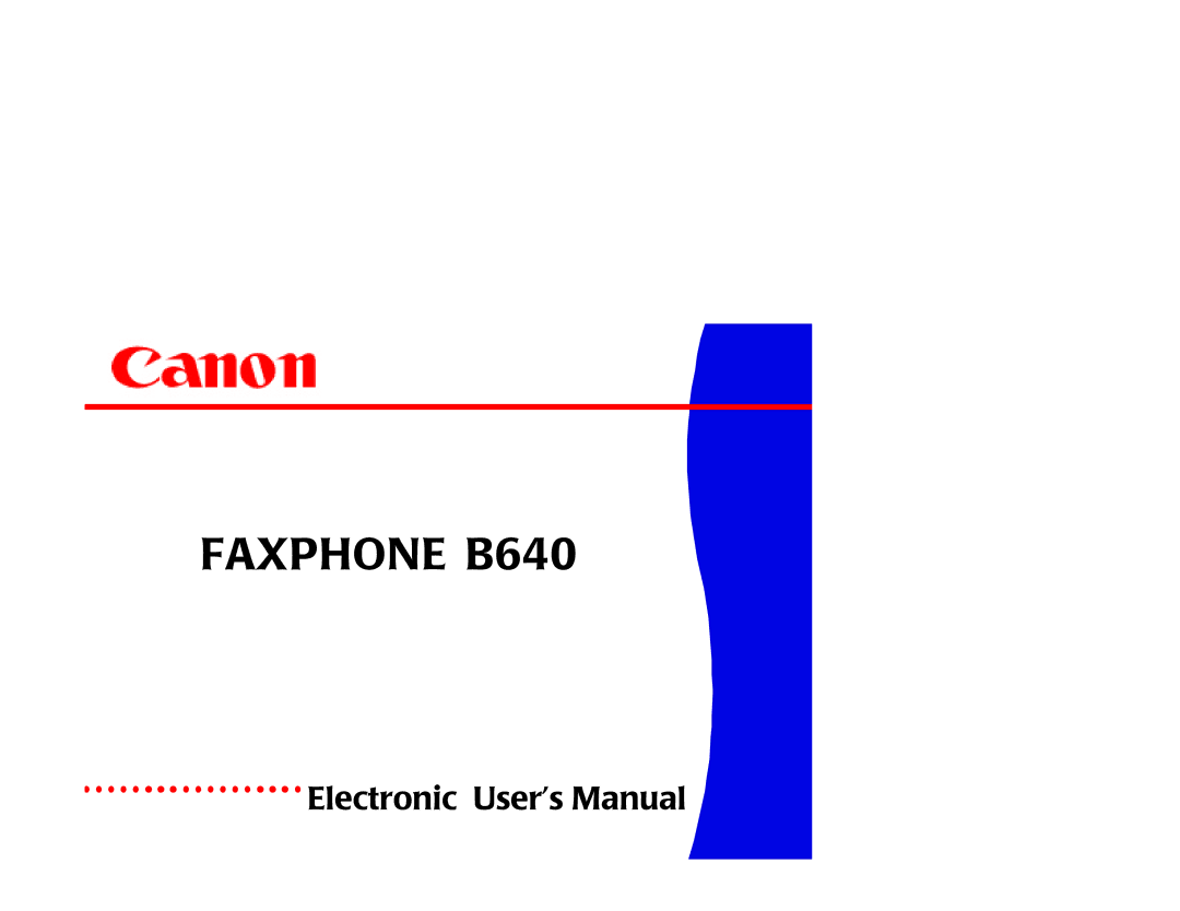 Canon manual Faxphone B640 