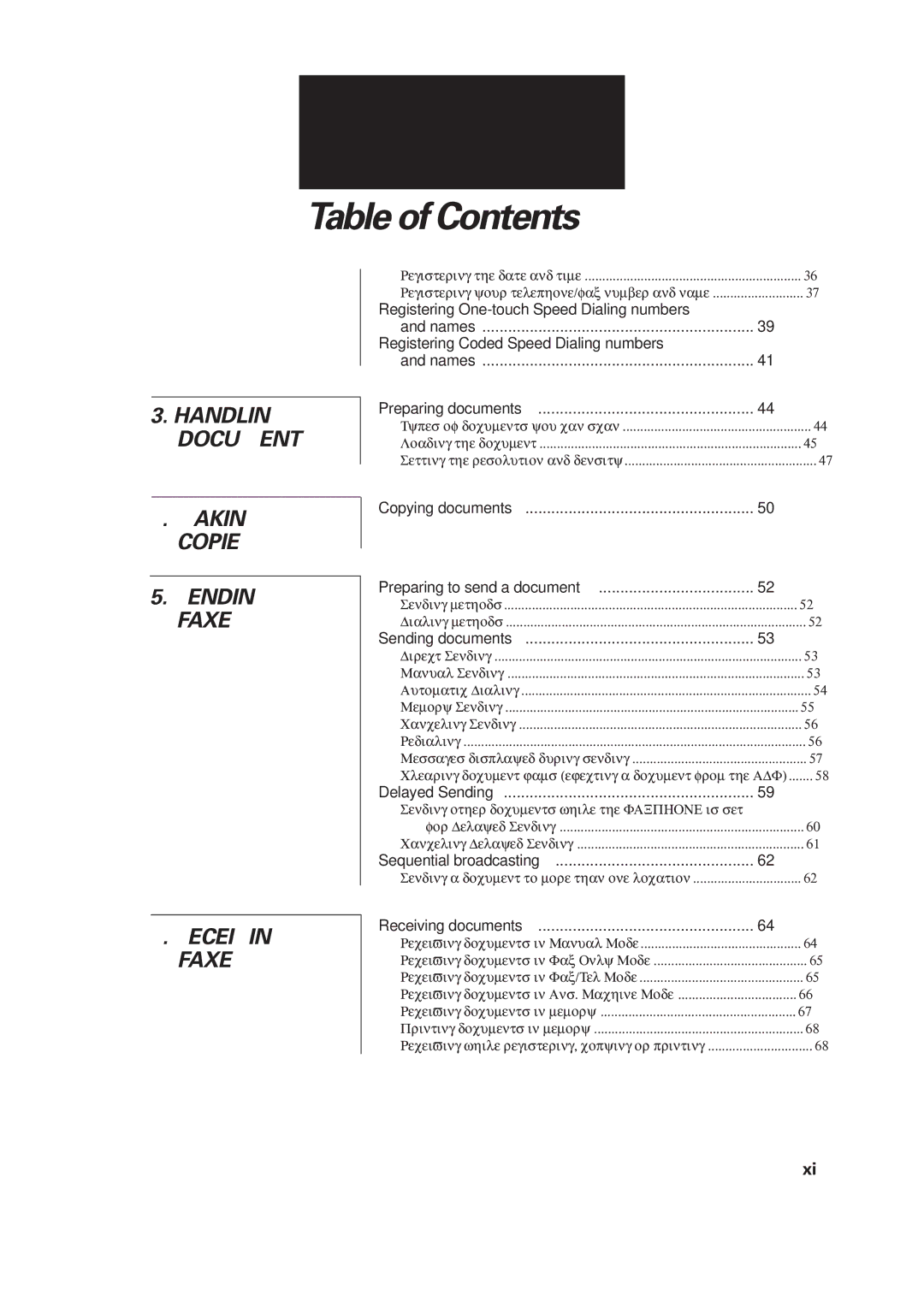 Canon B640 manual Registering One-touch Speed Dialing numbers, Registering Coded Speed Dialing numbers 