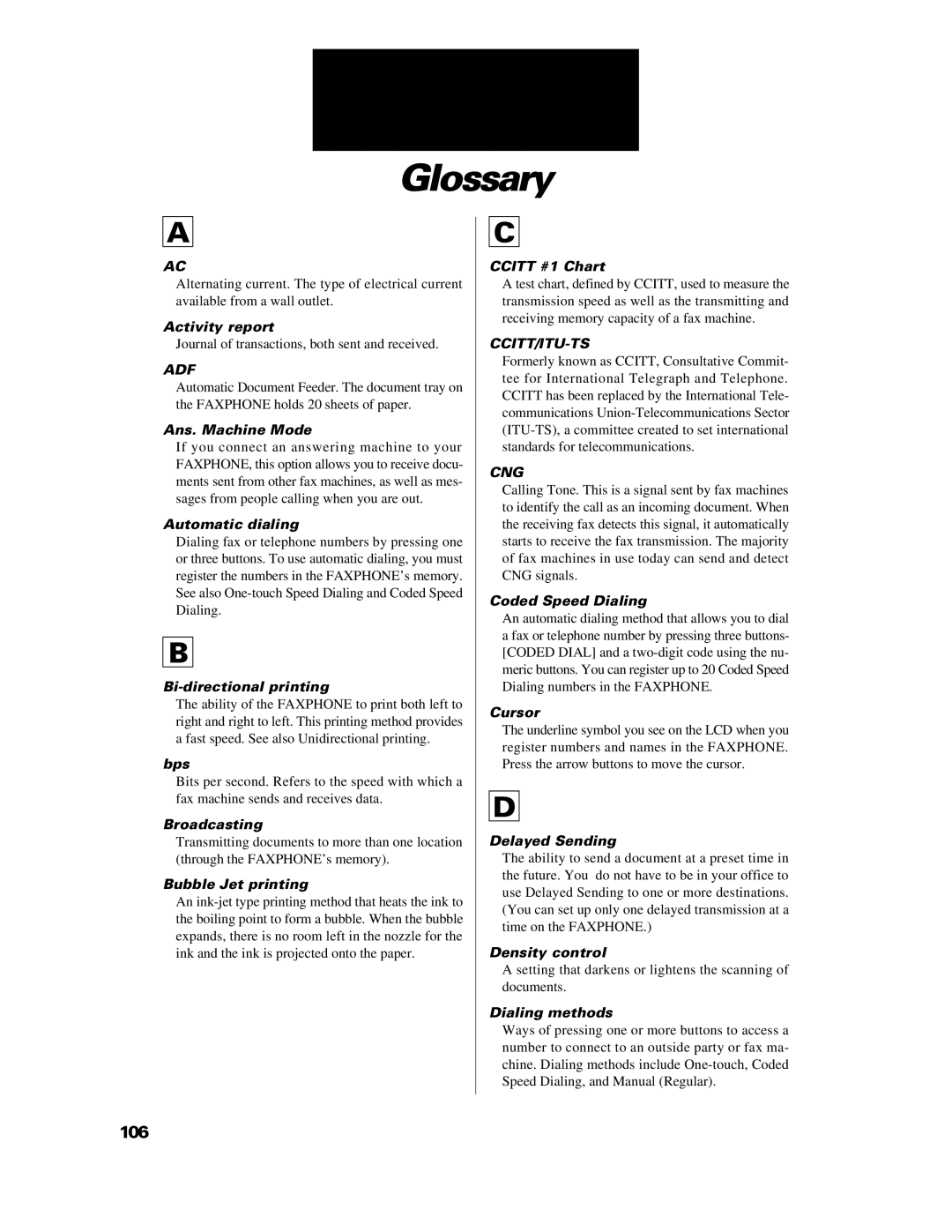 Canon B640 manual Glossary, Adf 