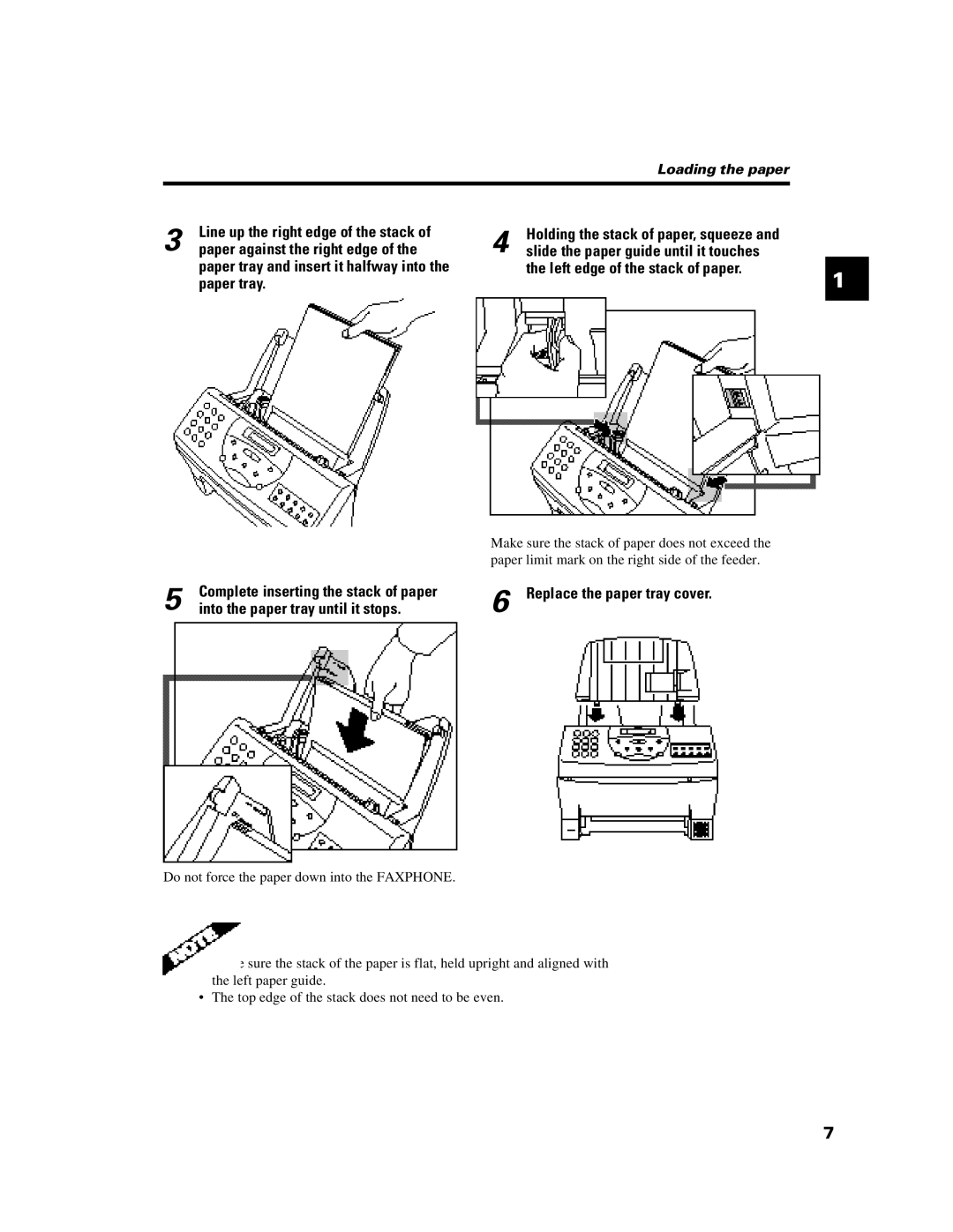 Canon B640 manual Loading the paper 