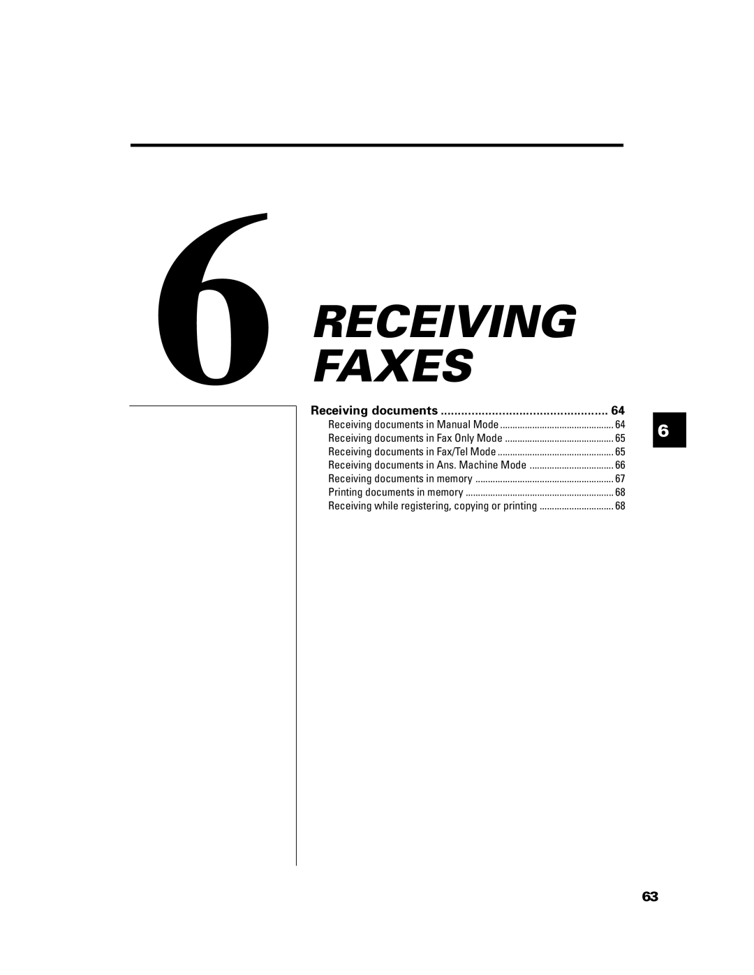 Canon B640 manual Receiving Faxes, Receiving documents 